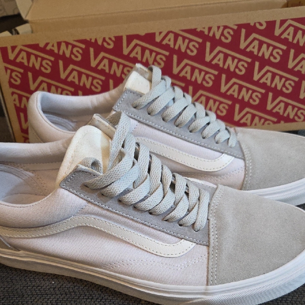 Vans Gray and White Casual Sneakers